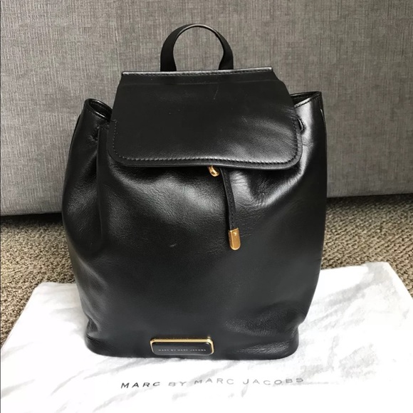 Authentic Marc By Marc Jacobs Blk Leather Backpack - Picture 1 of 7